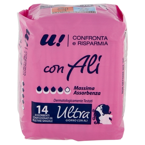 14 Assorbenti Giorno Ultra con Ali U! Confronta e Risparmia